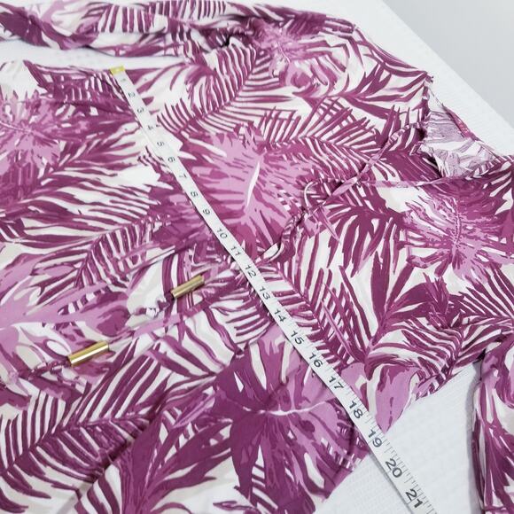 MODAPHINAN Bohemian Leaf Print Maxi Dress Long Sleeves - Picture 7 of 10